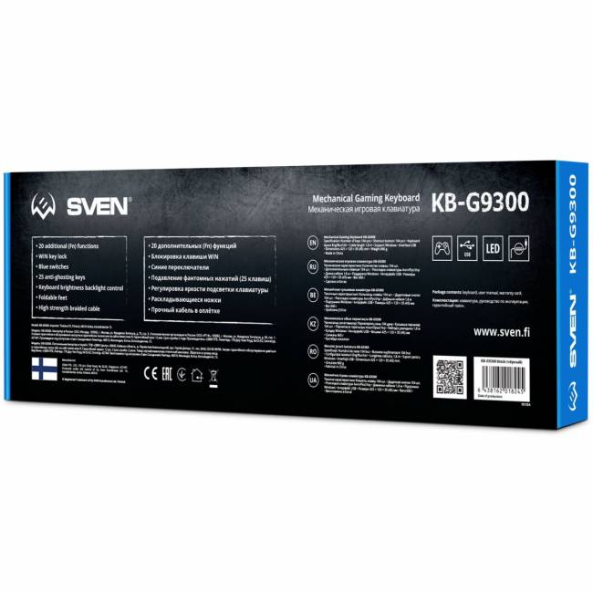 Механическая игровая клавиатура SVEN KB-G9300 (104кл., 20 Fn функций) Sven SV-018245 — для бизнеса и офиса Механическая игровая клавиатура SVEN KB-G9300 (104кл., 20 Fn функций) Sven SV-018245 — для бизнеса и офиса