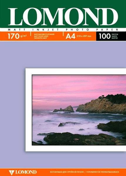 Фотобумага Lomond матовая двусторонняя (0102006), A4, 170 г/м2, 100 л. — для бизнеса и офиса