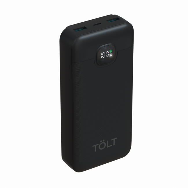 Портативный аккумулятор TOLT Stor SR-LC20B, 20000mAh, 22,5W, fast charging and PD, black Powerbank TOLT Stor SR-LC20B, 20000mAh, 22,5W, fast charging and PD, black TÖLT SR-LC20B — для бизнеса и офиса
