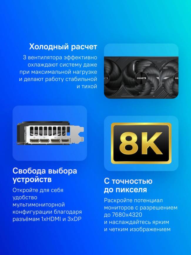 Видеокарта Gigabyte GV-N5080WF3OC-16GD 1.0 — для бизнеса и офиса