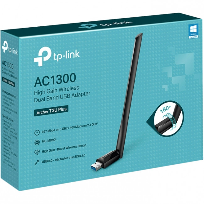 Адаптер Wi-Fi Адаптер Tp-Link AC1300 высокого усиления (Archer T3U Plus) — для бизнеса и офиса