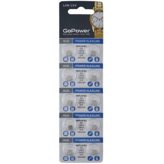 Э\п GoPower AG0 LR521 379 Alkaline 1.5v BL10 — для бизнеса и офиса