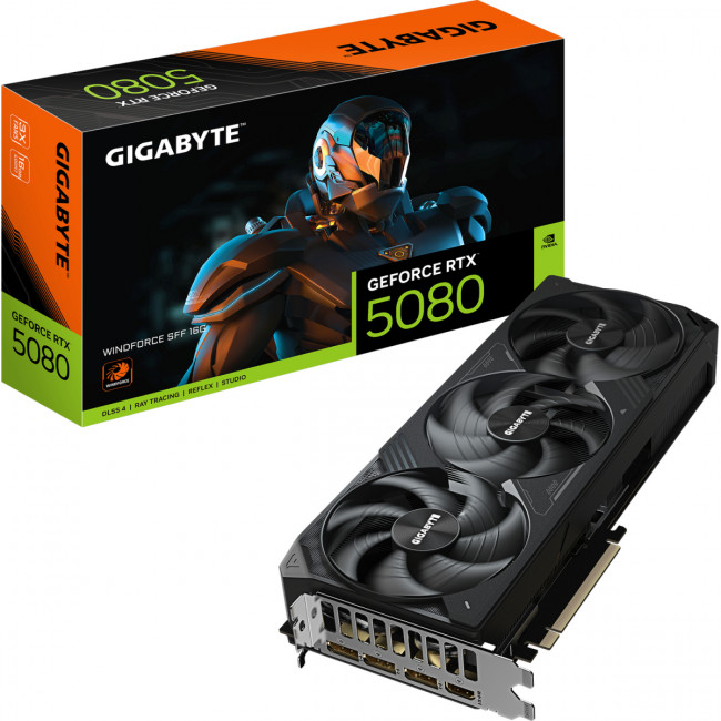 Видеокарта GIGABYTE GeForce RTX 5080 WINDFORCE SFF (GV-N5080WF3-16GD) — для бизнеса и офиса