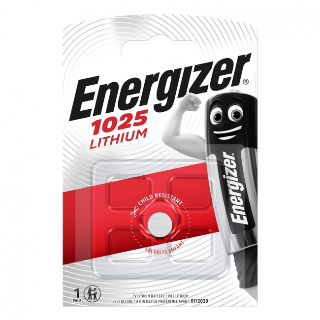Батарейка Energizer CR1025 BL1 Lithium 3V (1/10/140) Energizer E300843702 — для бизнеса и офиса