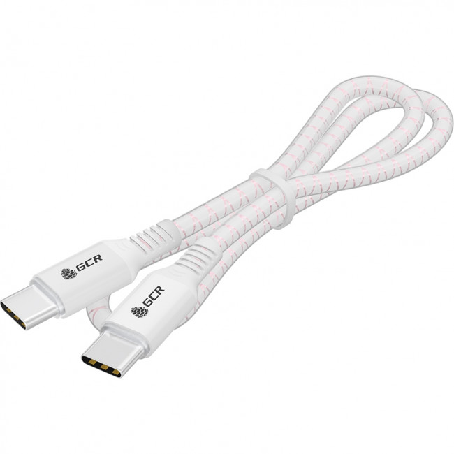 GCR Кабель 1.0m Type C-C POWER DELIVERY 18 W, бело-розовый, AL case белый, белый ПВХ, GCR-54534 Кабель Greenconnect 1 м (GCR-54534)
