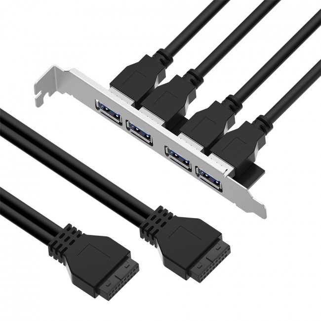 GCR Планка в корпус USB 3.0, 2 порта 20 pin на 4 внешних порта, 0.58m, черный, GCR-55564 Greenconnect GCR-55564 GCR Планка в корпус USB 3.0, 2 порта 20 pin на 4 внешних порта, 0.58m, черный, GCR-55564 Greenconnect GCR-55564