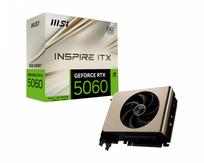 Видеокарта MSI GeForce RTX 5060 8G INSPIRE ITX OC — для бизнеса и офиса