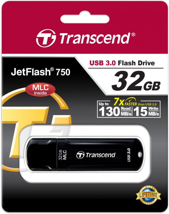 Флеш-накопитель Transcend JetFlash 750 — для бизнеса и офиса Флеш-накопитель Transcend JetFlash 750 — для бизнеса и офиса