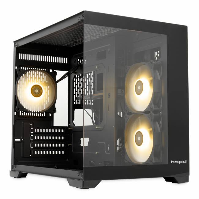 Корпус без блока питания HSPD F330-TGBK-ARGB — для бизнеса и офиса