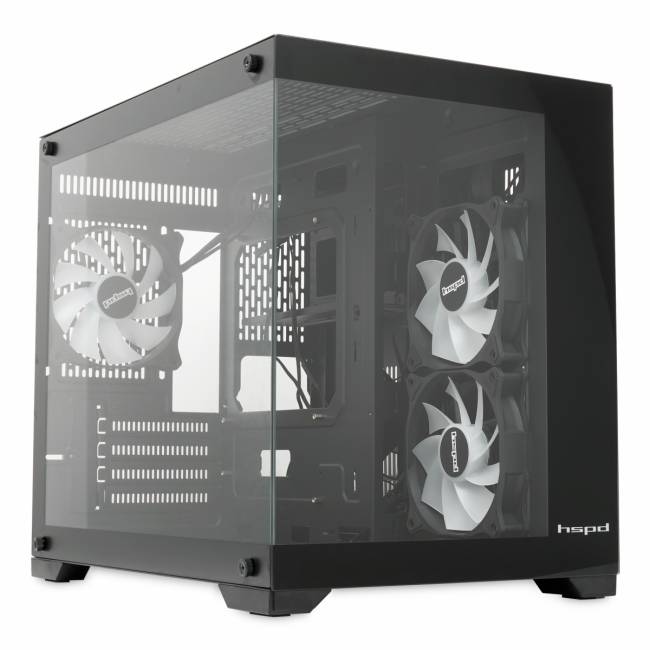 Корпус без блока питания HSPD F330-TGBK-ARGB — для бизнеса и офиса