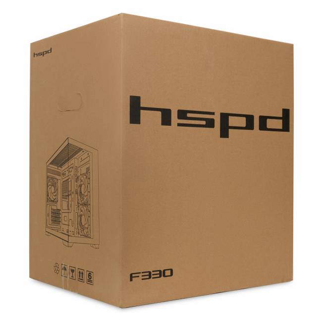 Корпус без блока питания HSPD F330-TGBK-ARGB — для бизнеса и офиса