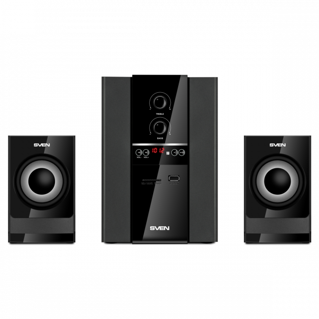 SVEN MS-1821, черный,  акустическая система 2.1, (44 Вт, Bluetooth, пульт, дисплей, FM, USB, SD) Sven SV-020774 — для бизнеса и офиса