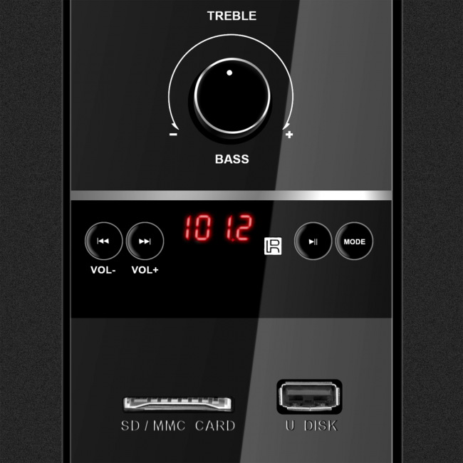 SVEN MS-1821, черный,  акустическая система 2.1, (44 Вт, Bluetooth, пульт, дисплей, FM, USB, SD) Sven SV-020774 — для бизнеса и офиса