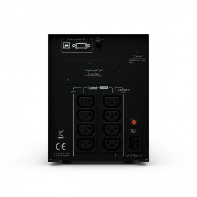 ИБП CyberPower PR1000ELCD, Line-Interactive, 1000VA/900W, 8 IEC-320 С13 розеток, USB&Serial, SNMPslot, LCD дисплей, Black, 0.6х0.35х0.4м., 21кг. CyberPower PR1000ELCD