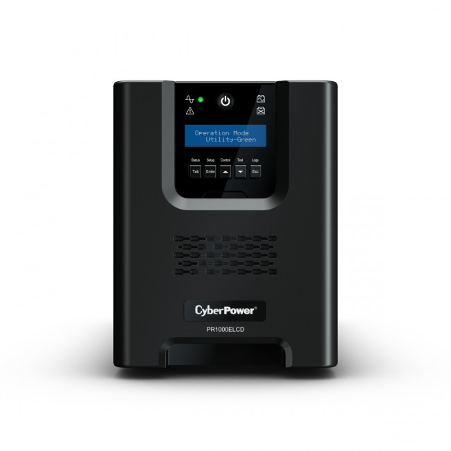 ИБП CyberPower PR1000ELCD, Line-Interactive, 1000VA/900W, 8 IEC-320 С13 розеток, USB&Serial, SNMPslot, LCD дисплей, Black, 0.6х0.35х0.4м., 21кг. CyberPower PR1000ELCD