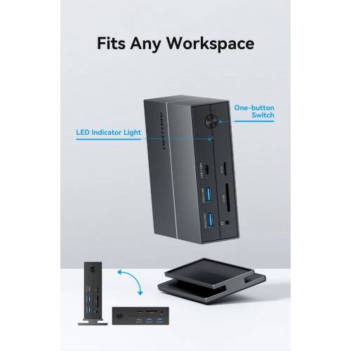 Мультифункциональная док-станция Vention USB Type C 14 в 1 с поддержкой Thunderbolt 4 Vention TPFH0-EU — для бизнеса и офиса Мультифункциональная док-станция Vention USB Type C 14 в 1 с поддержкой Thunderbolt 4 Vention TPFH0-EU — для бизнеса и офиса