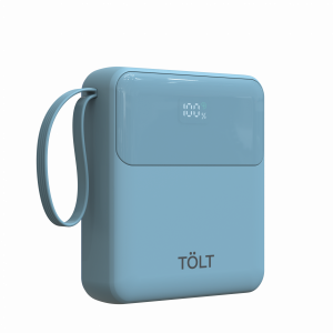 Портативный аккумулятор TOLT Lit LT-LI10S, 10000mAh, 22,5W, fast charging and PD, light blue TÖLT LT-LI10S