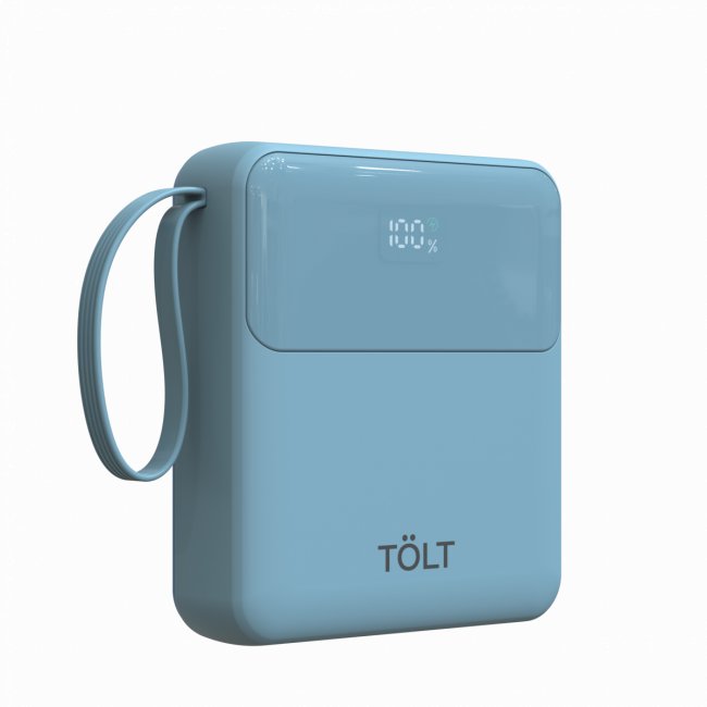 Портативный аккумулятор TOLT Lit LT-LI10S, 10000mAh, 22,5W, fast charging and PD, light blue TÖLT LT-LI10S — для бизнеса и офиса Портативный аккумулятор TOLT Lit LT-LI10S, 10000mAh, 22,5W, fast charging and PD, light blue TÖLT LT-LI10S — для бизнеса и офиса