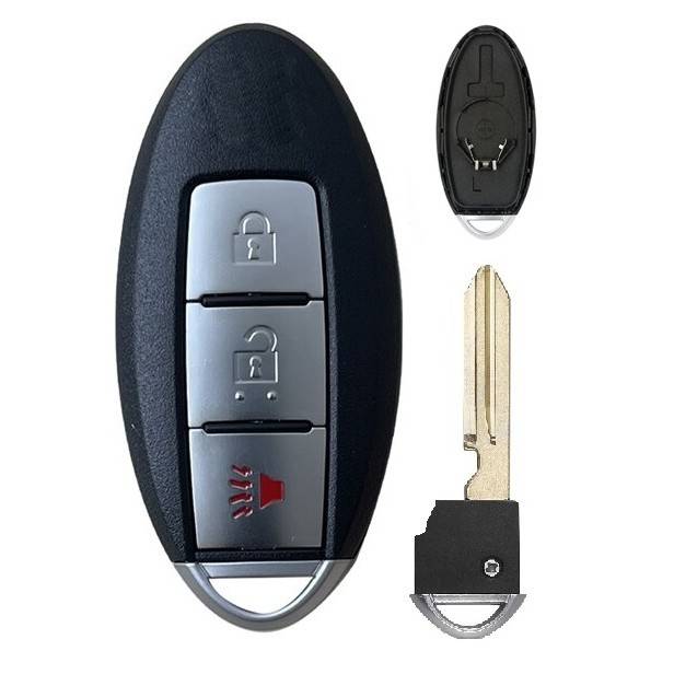 Корпус смарт ключа NISSAN 2+1 кнопки + вставка NSN14, бат.центр, с лого — для бизнеса и офиса