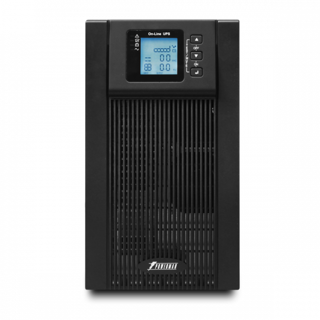 ИБП POWERMAN Online 2000, LCD, двойного преобразования, 2000ВА, 1800Вт, 3 евророзетки с резервным питанием, USB, RS232, слот SNMP, разъем EPO, батарея 12В 9Ач 4 шт., 215 х 315 х 475 мм., 18.5 кг. Powerman Online 2000