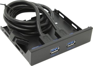 Greenconnect Планка USB 3.0 в корпус отсек 3,5" GC-20P2UF3, 1порт 20 pin (AF)на 2 (AF) внешних порта, металлический кронштейн, коробка Greenconnect GC-20P2UF3