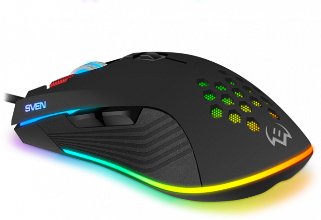 Игровая мышь SVEN RX-G850 (7+1кл. 500-6400 DPI, ПО, RGB подсветка, игров. упак) Sven RX-G850 — для бизнеса и офиса