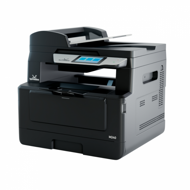 МФУ Катюша M240 принтер/копир/сканер/факс (опция), 40 стр/мин А4, ч/б, 1200 dpi. Скан: цвет/чб, большой лоток для бумаги, 1000 Мб Ethernet, USB, USB-host, Wi-Fi (опция), Факс (опция) Katusha IT M240T — для бизнеса и офиса