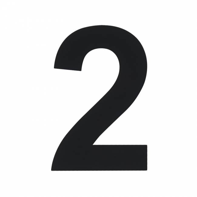 Цифра на дверь Luxe 75 мм черный 2 — для бизнеса и офиса