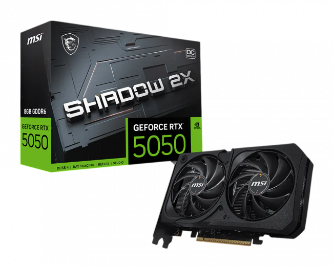 Видеокарта MSI GeForce RTX 5050 8G SHADOW 2X — для бизнеса и офиса