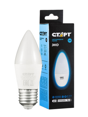Лампа светодиодная СТАРТ свеча E27 10W 6500К Лампа светодиодная СТАРТ свеча E27 10W 6500К