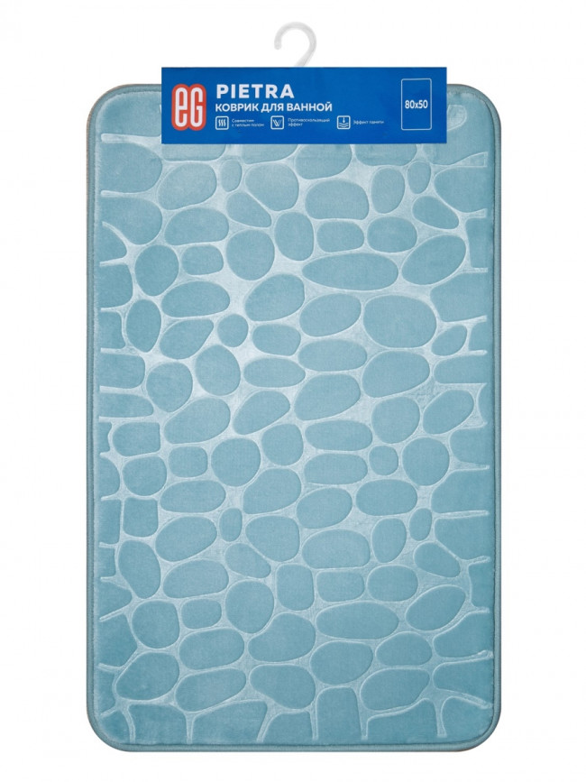 Коврик для ванной Коврик для ванной Albero 50х80 см, серый/аквамарин