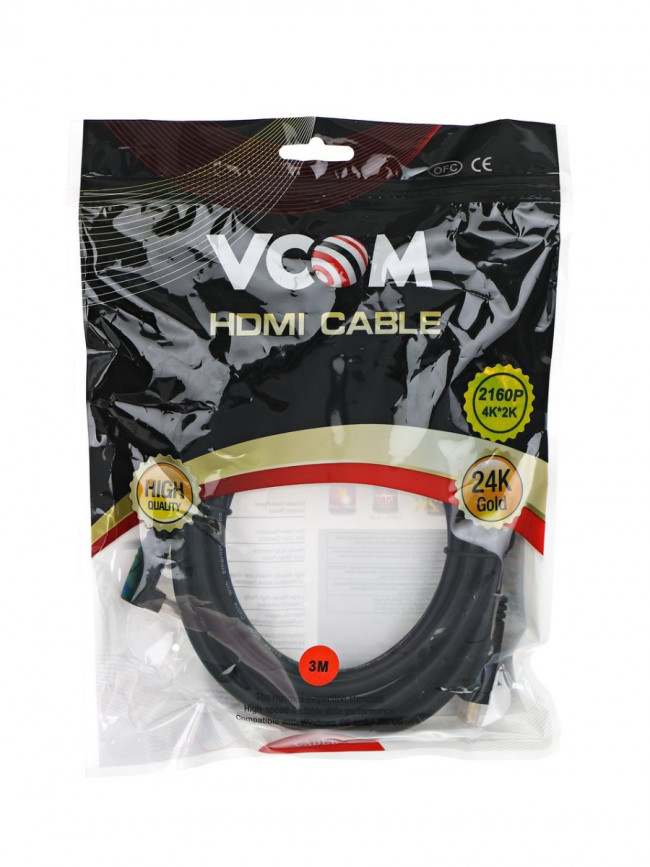 Кабель HDMI<=>HDMI-угловой коннектор 90град 3м, 2.0V VCOM <CG523-3M> VCOM HDMI (m) - HDMI (m) 3м Кабель HDMI<=>HDMI-угловой коннектор 90град 3м, 2.0V VCOM <CG523-3M> VCOM HDMI (m) - HDMI (m) 3м