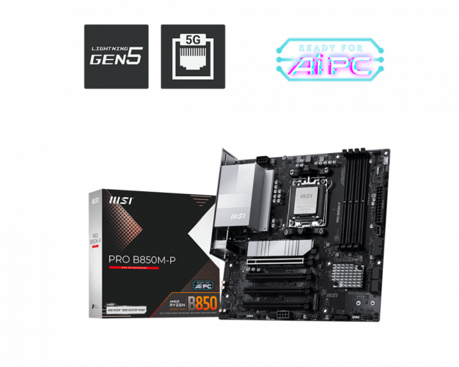 Материнская плата MSI PRO B850M-P — для бизнеса и офиса Материнская плата MSI PRO B850M-P — для бизнеса и офиса