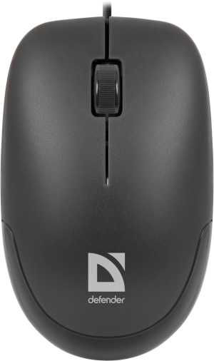 Defender Проводная оптическая мышь Datum MM-010 черный,3 кнопки,1000dpi USB Defender Datum MM-010 черный