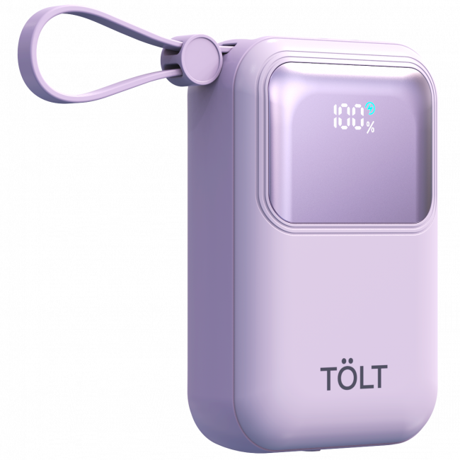 Портативный аккумулятор TOLT Lit LT-LL10T, 10000mAh, 22,5W, fast charging and PD, violet TÖLT LT-LL10T — для бизнеса и офиса Портативный аккумулятор TOLT Lit LT-LL10T, 10000mAh, 22,5W, fast charging and PD, violet TÖLT LT-LL10T — для бизнеса и офиса