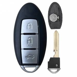 Корпус смарт ключа NISSAN 3 кнопки + вставка NSN14, бат.слева, с лого