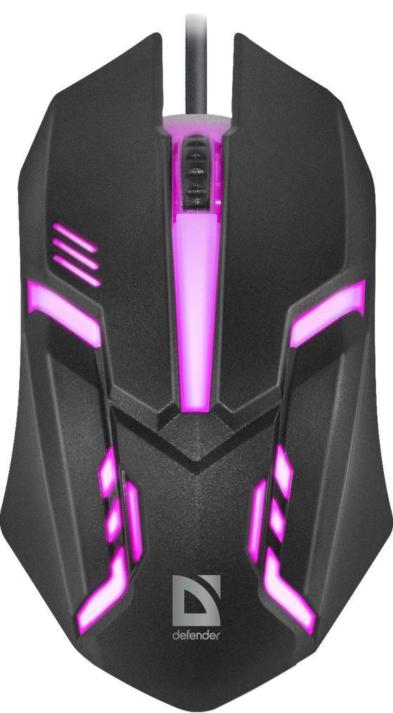 Defender Проводная оптическая мышь Сyber MB-560L 7цветов,3кнопки,1200dpi,черный Defender Сyber MB-560L черный — для бизнеса и офиса