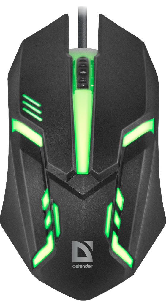 Defender Проводная оптическая мышь Сyber MB-560L 7цветов,3кнопки,1200dpi,черный Defender Сyber MB-560L черный — для бизнеса и офиса