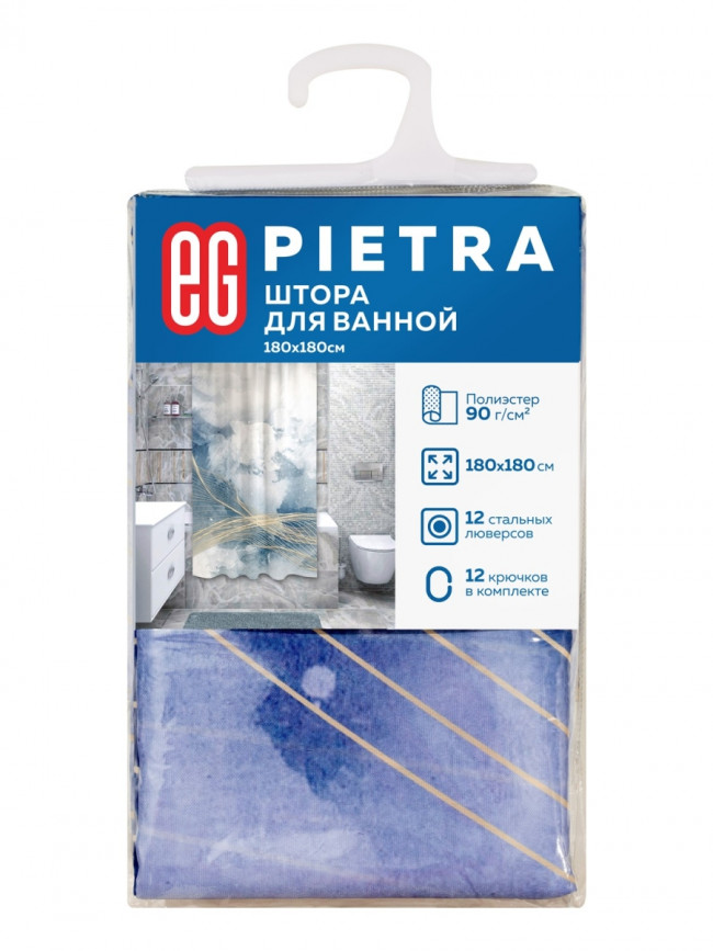 Штора для ванной Штора для ванной Pietra, 180х180 см