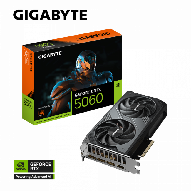 Видеокарта GIGABYTE GV-N5060WF2-8GD — для бизнеса и офиса Видеокарта GIGABYTE GV-N5060WF2-8GD — для бизнеса и офиса