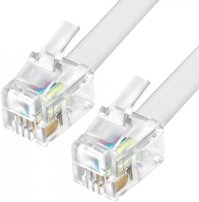Greenconnect Телефонный шнур витой для трубки  7.5m, RJ9 4P4C (джек) белый, GCR-TPC4P4C-7.5m Greenconnect RJ9 - RJ9 7.5м — для бизнеса и офиса