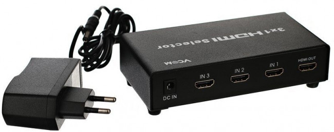 Переключатель HDMI 1.4V 3 =>1 VCOM <DD433/VDS8030> VCOM 3 x HDMI (f) - HDMI (f) — для бизнеса и офиса