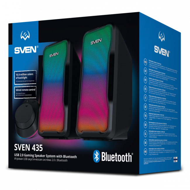 АС SVEN 435, черный (10 Вт, питание USB, Bluetooth, подсветка) Sven SV-020927 АС SVEN 435, черный (10 Вт, питание USB, Bluetooth, подсветка) Sven SV-020927