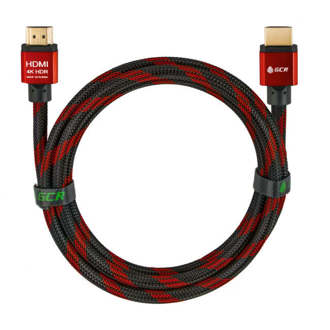 Greenconnect Кабель 0.5m HDMI версия 2.0, HDR 4:2:2, Ultra HD, 4K 60 fps 60Hz/5K*30Hz, 3D, AUDIO, 18.0 Гбит/с, 28/28 AWG, OD7.3mm, тройной экран, BICOLOR нейлон, AL корпус красный, GCR-51488 Greenconnect HDMI (m) - HDMI (m) 0.5м — для бизнеса и офиса
