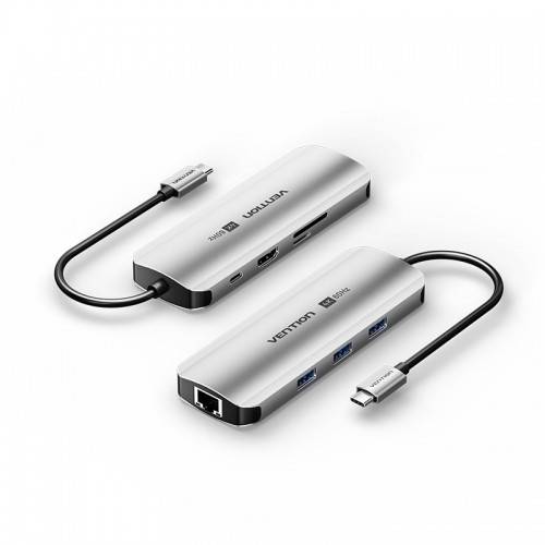 Мультифункциональный хаб Vention USB Type C 8 в 1 Vention TQKHB — для бизнеса и офиса Мультифункциональный хаб Vention USB Type C 8 в 1 Vention TQKHB — для бизнеса и офиса