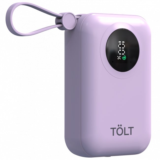 Портативный аккумулятор TOLT Lit LT-LM10T, 10000mAh, 22,5W, fast charging and PD, violet TÖLT LT-LM10T — для бизнеса и офиса Портативный аккумулятор TOLT Lit LT-LM10T, 10000mAh, 22,5W, fast charging and PD, violet TÖLT LT-LM10T — для бизнеса и офиса