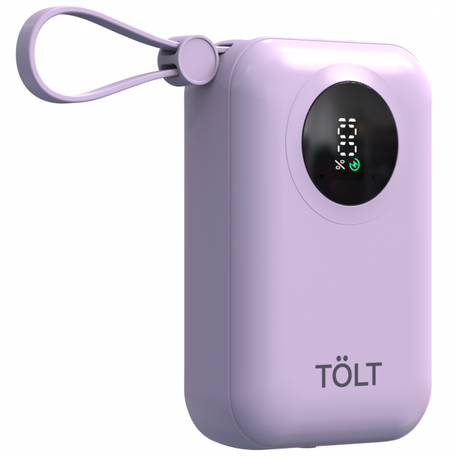 Портативный аккумулятор TOLT Lit LT-LM10T, 10000mAh, 22,5W, fast charging and PD, violet TÖLT LT-LM10T — для бизнеса и офиса Портативный аккумулятор TOLT Lit LT-LM10T, 10000mAh, 22,5W, fast charging and PD, violet TÖLT LT-LM10T — для бизнеса и офиса