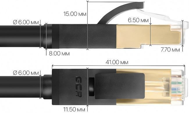 Greenconnect Патч-корд PROF категории 7 ethernet  0.15m F/FTP,  RJ45, CU, 28 AWG, литой, прямой , черный, экранированные коннекторы Greenconnect RJ45(m) - RJ45(m) Cat. 7 F/FTP PVC 0.15м чёрный