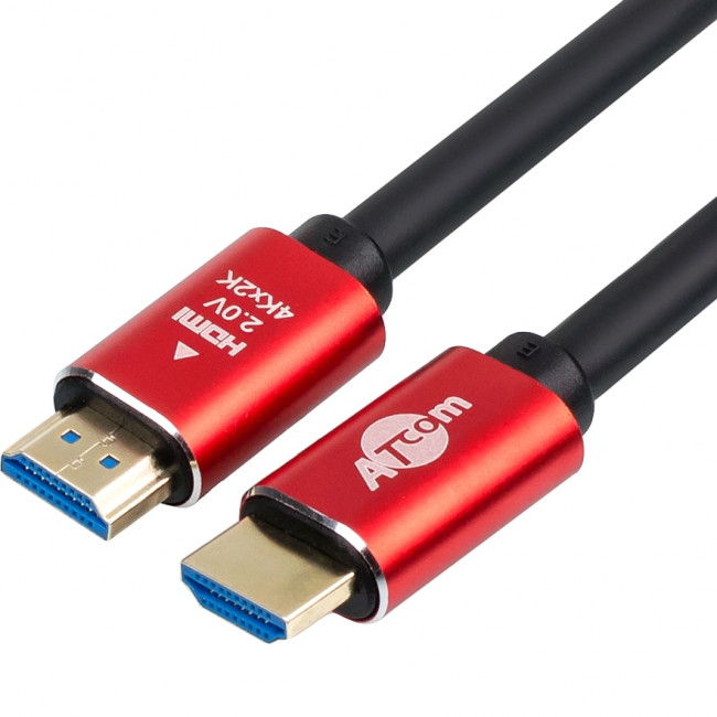 Кабель HDMI 10 m (Red/Gold, в пакете)  VER 2.0 Atcom AT5944 — для бизнеса и офиса