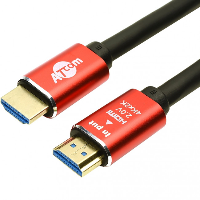 Кабель HDMI 10 m (Red/Gold, в пакете)  VER 2.0 Atcom AT5944 — для бизнеса и офиса